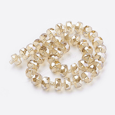Electroplate Glass Beads Strands EGLA-J145-PL10mm-B04-1