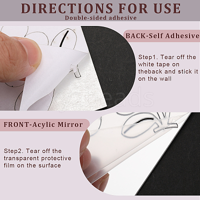 Flower Acrylic Mirror Wall Stickers DIY-WH0449-94-1