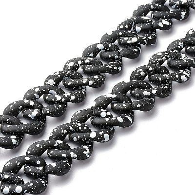 Spray Painted CCB Plastic Curb Chains AJEW-JB01046-04-1