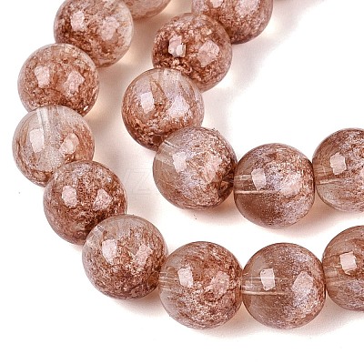Transparent Half Spray Painted Glass Beads Strands GLAA-Q110-02A-08-1