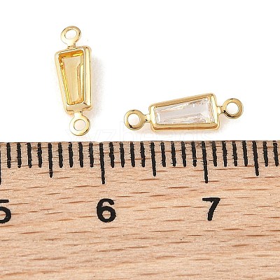 SHEGRACE Brass Pave Cubic Zirconia Trapezoid Connector Charms XGRQ2O349-444G-1
