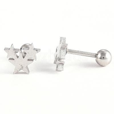 Tarnish Resistant 201 Stainless Steel Barbell Cartilage Earrings EJEW-R147-04-1