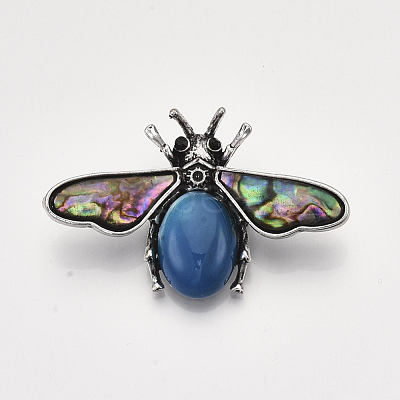 Natural Agate Brooches/Pendants G-S353-08E-1