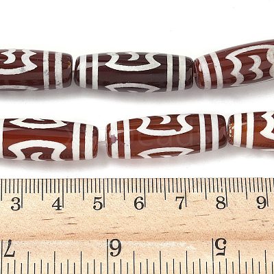Rice Shape Tibetan Style dZi Beads Strands G-A269-A25-01-1