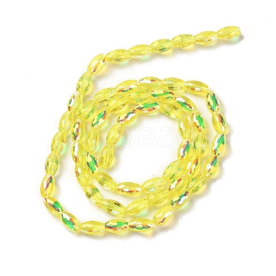 AB Color Plated Transparent Electroplate Beads Strands EGLA-H104-05A-1