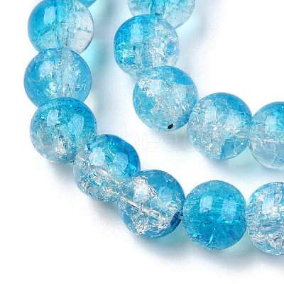 Transparent Crackle Baking Paint Glass Beads X1-DGLA-T003-01B-05-1
