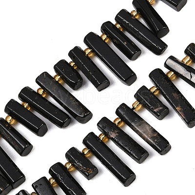 Natural Black Tourmaline Beads Strands G-F829-A03-01-1