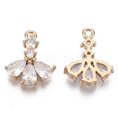 Brass Micro Pave Cubic Zirconia Pendants X-KK-R111-004-B01-1