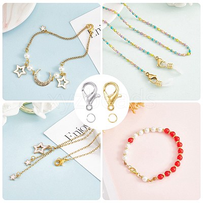 200Pcs 2 Colors Zinc Alloy Lobster Claw Clasps FIND-SZ0001-75-1
