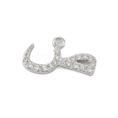 Rack Plating Brass Micro Pave Clear Cubic Zirconia Pendants KK-A224-03Q-P-1