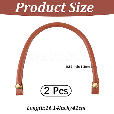 2Pcs PU Imitation Leather Bag Handles DIY-CL0001-62B-1