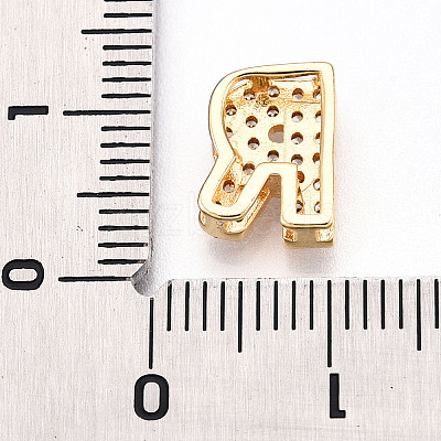 Brass Micro Pave Cubic Zirconia Charms KK-N254-217G-R-1