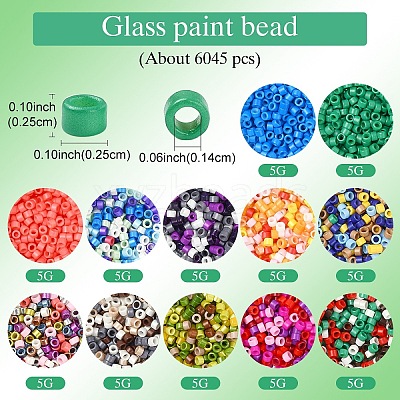 60G 12 Colors Baking Paint Glass Seed Beads SEED-YW0002-92-1