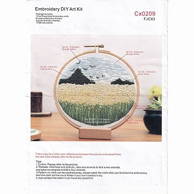 DIY Flower and Mountain Embroidery Kit DIY-O021-12A-1