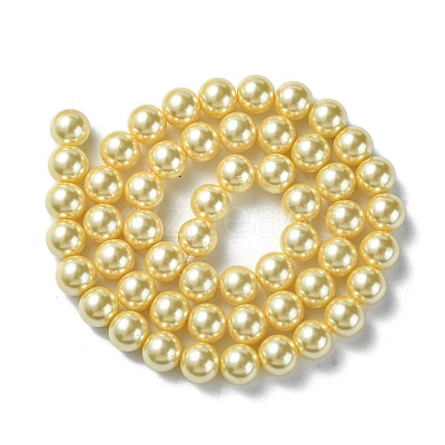 Eco-Friendly Dyed Glass Pearl Round Bead Strands X-HY-A002-8mm-RB071-1
