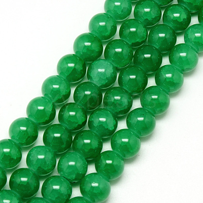 Baking Paint Crackle Glass Bead Strands DGLA-Q023-8mm-YS22-1