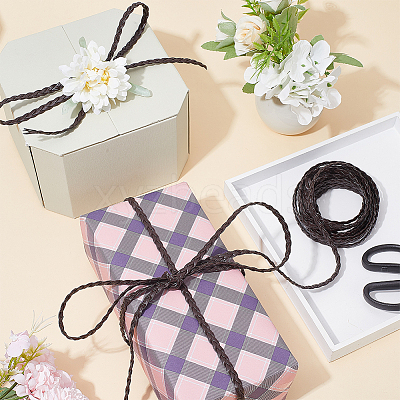 Flat PU Leather Braided Cord OCOR-WH0086-87A-04-1