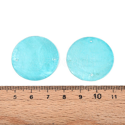 Spray Painted Natural Capiz Shell Disc Links Connector Charms SSHEL-T017-32A-1