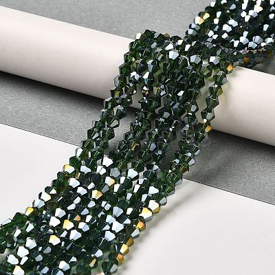 Transparent Electroplate Glass Beads Strands GLAA-F029-2mm-A25-1