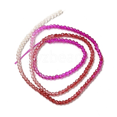Transparent Gradient Color Glass Beads Strands GLAA-H021-01A-10-1