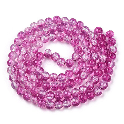 Transparent Crackle Baking Paint Glass Beads Strands X1-DGLA-T003-01A-09-1
