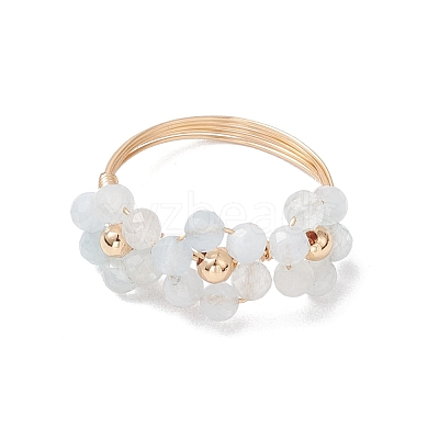 Natural Aquamarine Finger Rings RJEW-TA00198-04-1