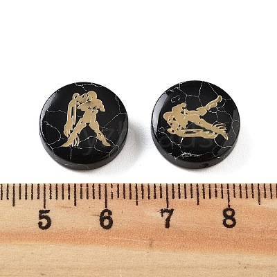 Dyed Black Synthetic Turquoise Beads G-F775-B08-1