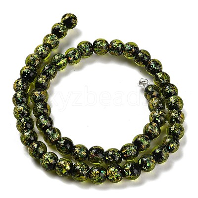 Handmade Dichroic Foil Glass Beads Strands DICH-U001-02E-1