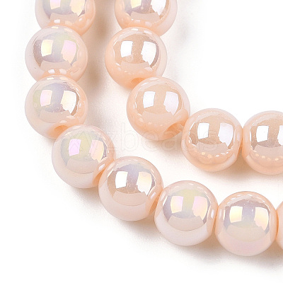 Electroplate Opaque Glass Beads Strands X-GLAA-T032-P6mm-AB09-1