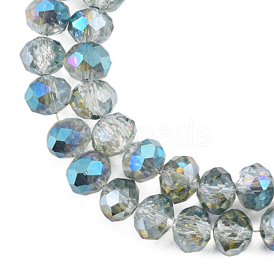 Transparent Crackle Electroplate Glass Beads Strands X-EGLA-T008-028-B06-1