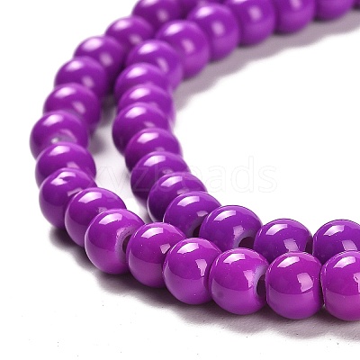 Painted Glass Bead Strands DGLA-S071-6mm-52-1