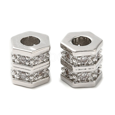 Rack Plating Brass Cubic Zirconia Beads KK-Z033-27P-1