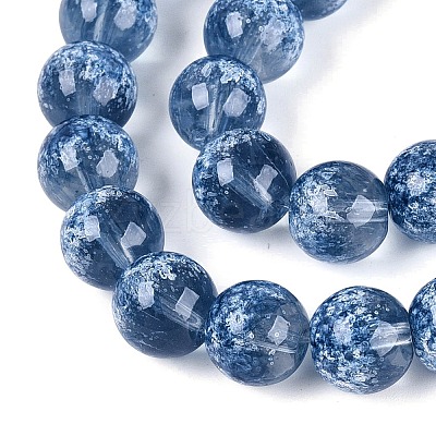 Transparent Half Spray Painted Glass Beads Strands LS-GLAA-Q110-02A-04-1