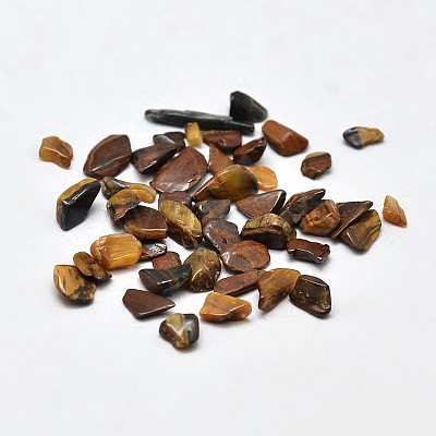 Natural Tiger Eye Chip Beads G-O103-19-1