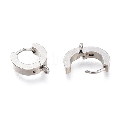 Tarnish Resistant 304 Stainless Steel Huggie Hoop Earrings Findings X-STAS-I167-01C-P-1