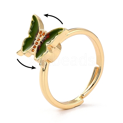 Butterfly Fidget Ring for Anxiety Stress Relief RJEW-P024-01B-1