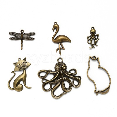 Tibetan Style Alloy Animal Pendants TIBEP-X0003-03-AB-1