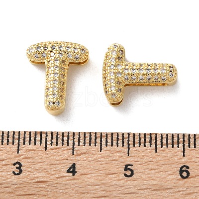 Rack Plating Brass Micro Pave Cubic Zirconia Slide Charms KK-C084-34G-T-1