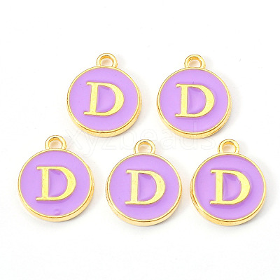 Golden Plated Alloy Enamel Charms ENAM-S118-10D-1