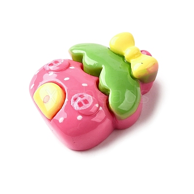 Deep Pink Cute Opaque Resin Cabochon CRES-I040-01C-1