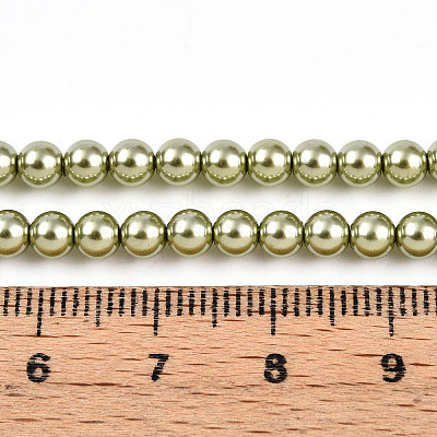 Baking Paint Pearlized Glass Pearl Bead Strands HY-N002-4mm-A07-1