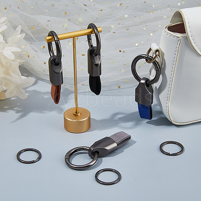 4Pcs 4 Colors Suede Fabric Pendant Keychains KEYC-FH0001-78-1