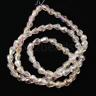 Electroplate Glass Beads Strands EGLA-D015-12x8mm-23-1