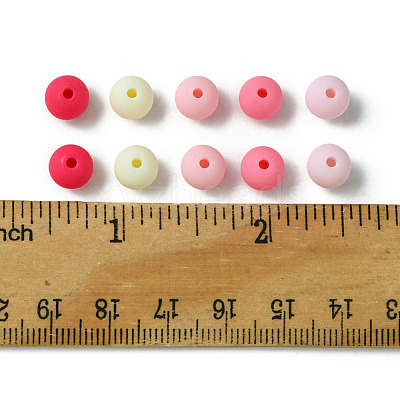 70Pcs Rubberized Style Acrylic Beads MACR-FS0001-71B-1