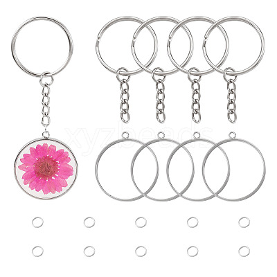 5Pcs 304 Stainless Steel Open Back Bezel Pendants STAS-TAD0001-01F-1