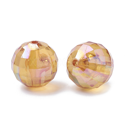 AB-Color Plated Transparent Acrylic Beads TACR-R136-02-1