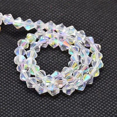 Imitate Austrian Crystal Electroplate Bicone Glass Bead Strands X-GLAA-F029-5x5mm-A01-1
