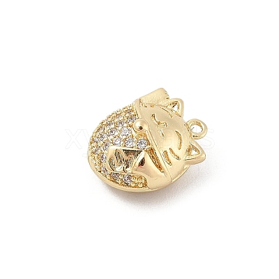 Brass Pave Cubic Zirconia Pendants KK-E791-01G-1