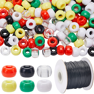 DIY Christmas Barrel Plastic Beads Bracelets Making Kits DIY-SC0027-13-1