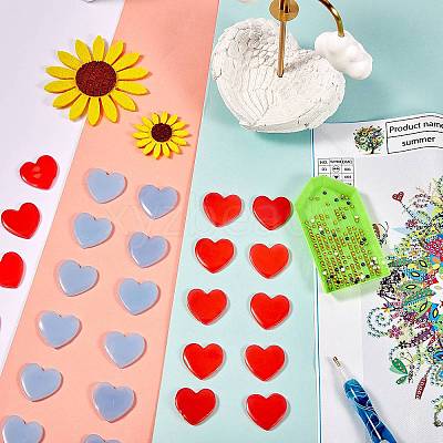 40Pcs 2 Colors Heart Silicone Glue Clay DIY-SZ0003-44-1